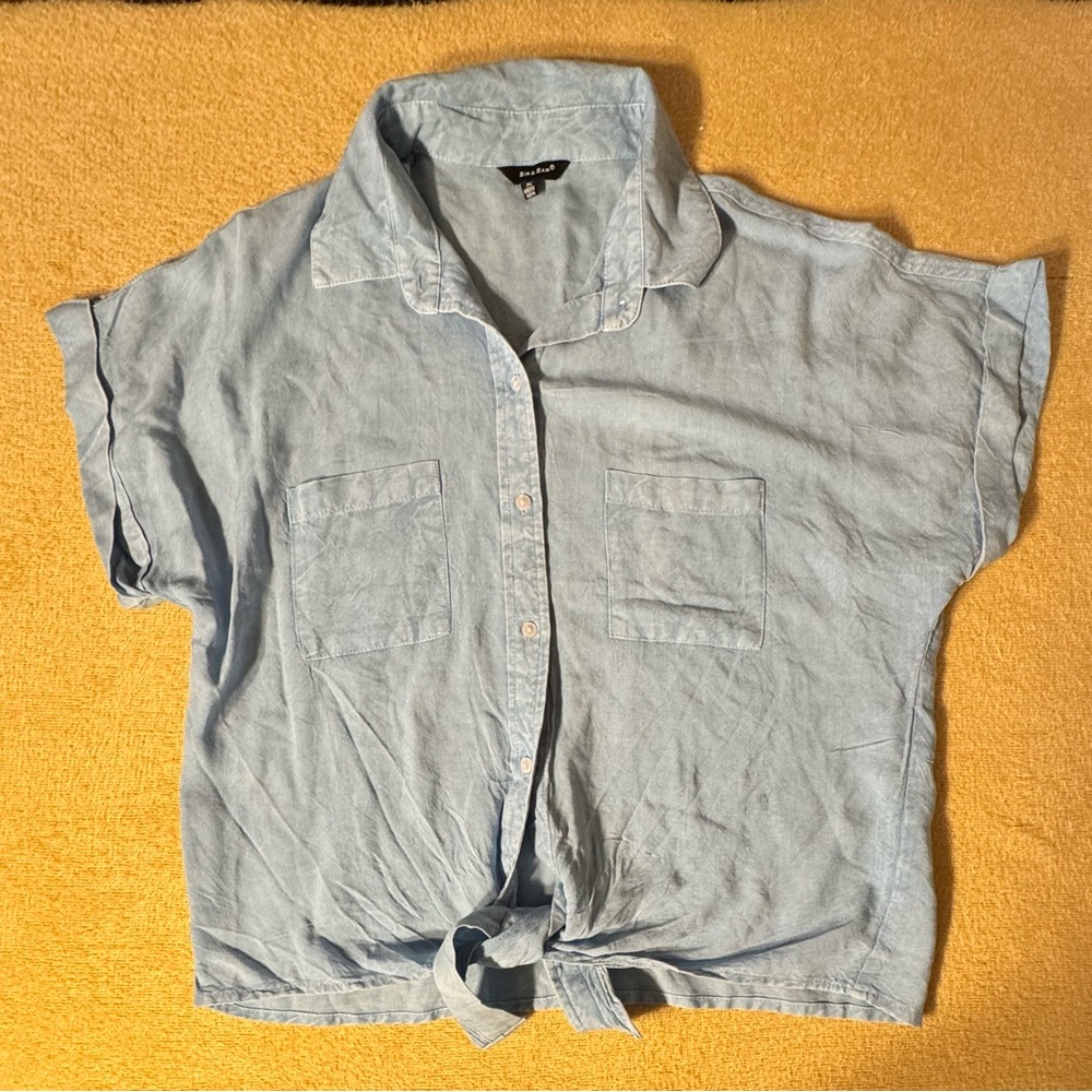 Women's Light Blue Button Down Shirt